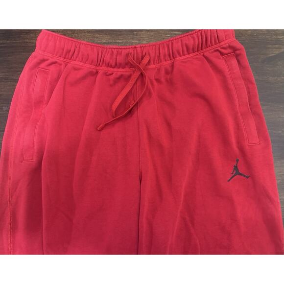 Nike Air Jordan Essentials Fleece Joggers Sz Large Sweatpants Red - Picture 1 of 4